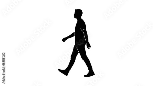 Silhouette of a Man Walking Alone.