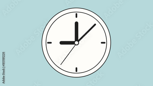 Simple Black and White Clock Face.