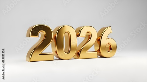 Golden 3d number 2026 new year decoration