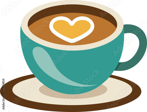 A cozy cup of coffee with heart design