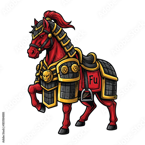 Vector Armor Horse Illustration