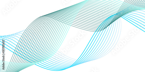 Abstract soft blue wave lines dynamic flowing colorful light isolated background. Digital frequency track equalizer. Digital frequency track equalizer and shiny wave with lines.