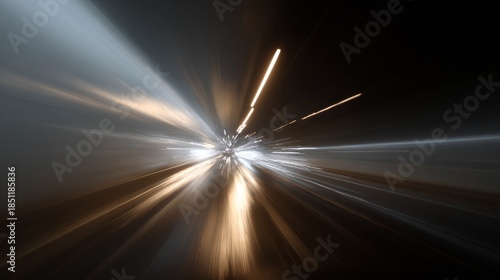 Light Speed Tunnel Blur Effect with Motion Streaks, and Abstract Energy Flow.