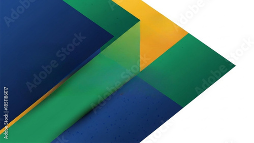 Vibrant colored paper sheets in blue, green, and yellow hues