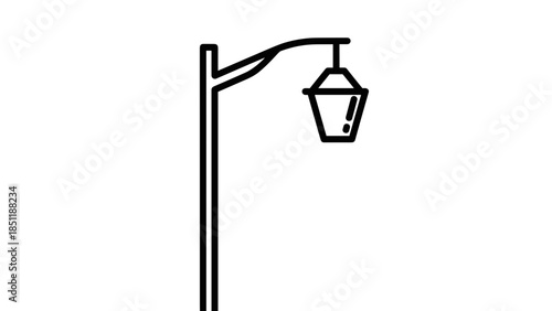 Street Lamp Post with Hanging Lantern.