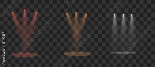 PNG Screen spot light decoration vector set place lights decorations ligts 