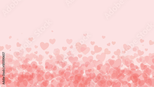 Scattered Hearts Floating in Air on Soft Pink Background