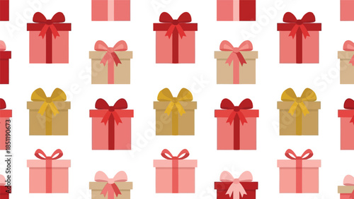 Festive Gift Boxes Pattern Vector for Holiday Celebrations
