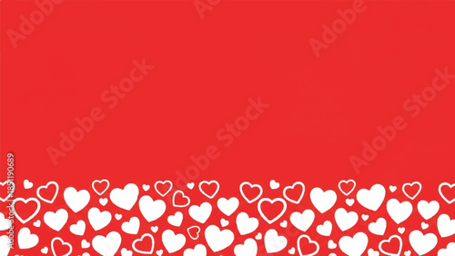 White hearts pattern on red background illustration