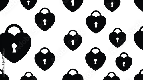 Heart Lock Pattern Vector for Romantic and Security Themes