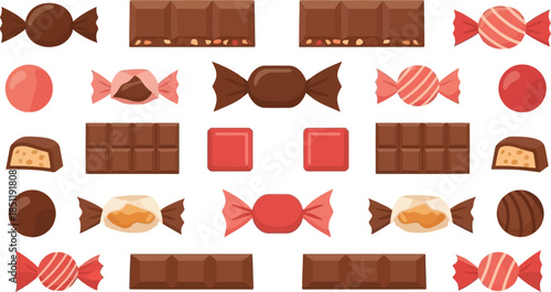 Colorful Candy Vector Collection for Sweet Treats and Desserts - Perfect for Celebrations and Marketing