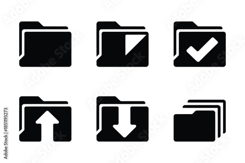 Computer File Folder and Digital Data Management Icons