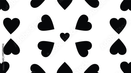 Stylish Black Heart Pattern Vector for Valentine's Day, Wedding Invitations, and Romantic Designs