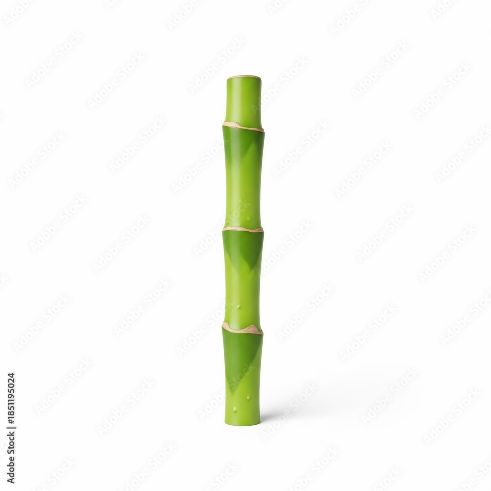 Fototapeta premium Vibrant Green Bamboo Stalk Isolated perfect for eco-friendly design, wellness marketing, website elements, packaging, print ads, environmental blogs, product