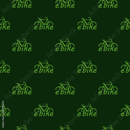 E bike logo design seamless pattern isolated on color background