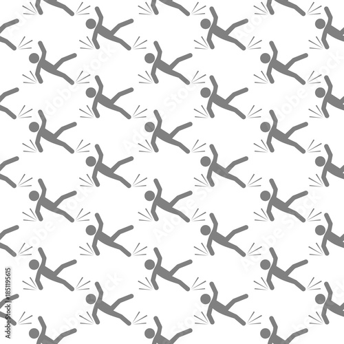 Slip and fall seamless pattern isolated on white background
