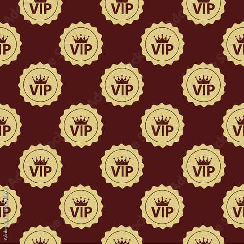 VIP badge seamless pattern isolated on color background
