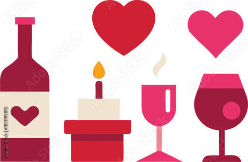 Romantic wine and candle setup