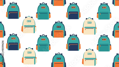 Colorful Backpack Pattern Vector for Playful School Themes and Creative Designs