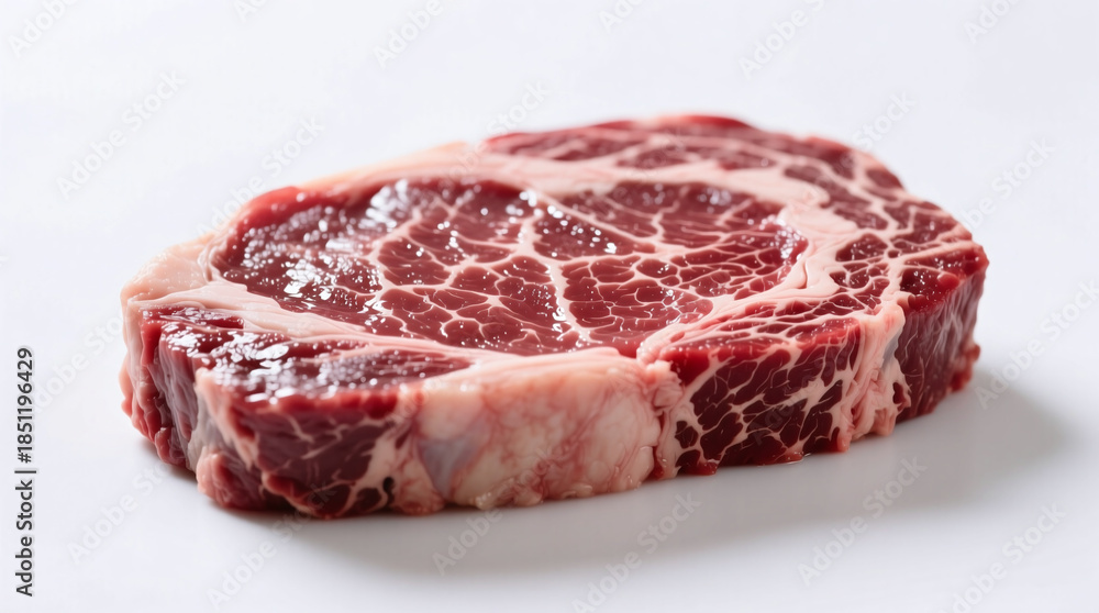 Fototapeta premium raw ribeye steak isolated on white background