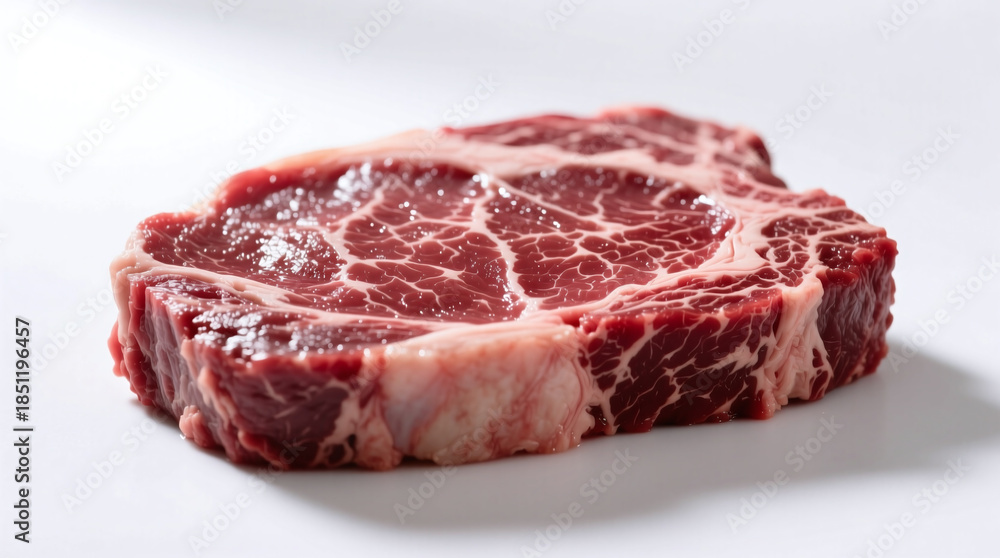 Fototapeta premium raw ribeye steak isolated on white background