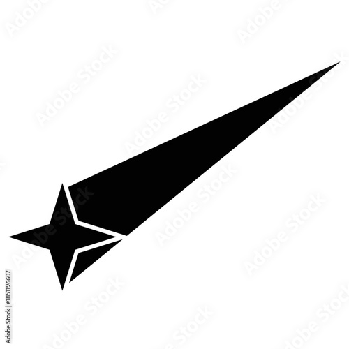 Falling Star Vector Graphic Single Star Solid Black