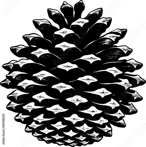 Single Large Pinecone Dusted with Fresh White Snow Winter Nature Still Life, Snow Covered Pinecone Close Up, Minimal Winter Pinecone Scene, Rustic Winter Nature Detail