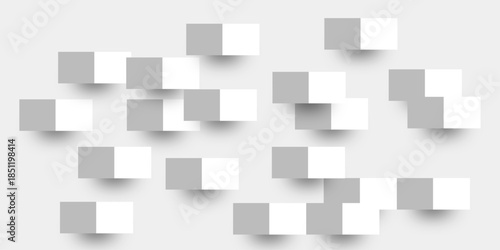 Abstract white 3D geometric shapes on white background. Professional Blank Paper or Cardboard Box Template. Innovative wall art design modern abstract gallery installation. 3d Modern abstract design.