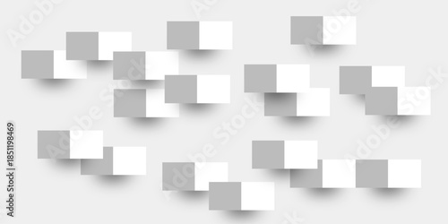 Abstract white 3D geometric shapes on white background. Professional Blank Paper or Cardboard Box Template. Innovative wall art design modern abstract gallery installation. 3d Modern abstract design.