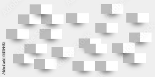 Abstract white 3D geometric shapes on white background. Professional Blank Paper or Cardboard Box Template. Innovative wall art design modern abstract gallery installation. 3d Modern abstract design.