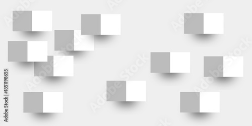 Abstract white 3D geometric shapes on white background. Professional Blank Paper or Cardboard Box Template. Innovative wall art design modern abstract gallery installation. 3d Modern abstract design.