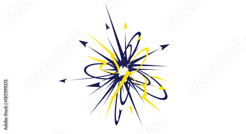 Explosion of abstract lines and arrows.