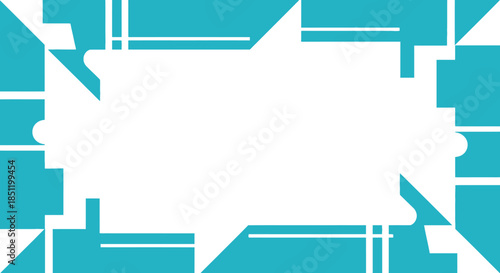 Abstract geometric background with a white rectangular frame.