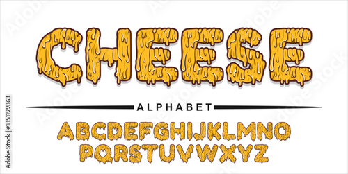 Melted Cheese Alphabet Font with Dripping Effect