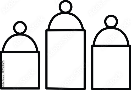 Three different sized jars Vector