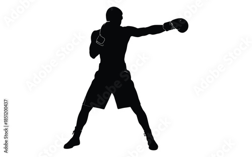 Boxer in motion a silhouette of athleticism and focus