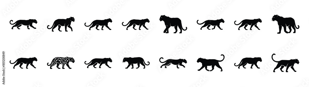 Obraz premium leopard icons collection. Animal icon set. Isolated on White background