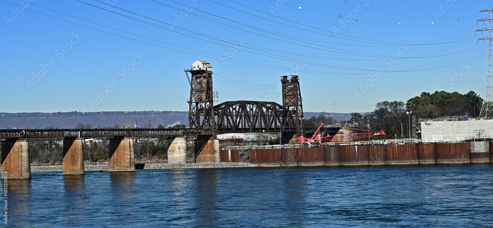 Naklejka premium bridge over the river