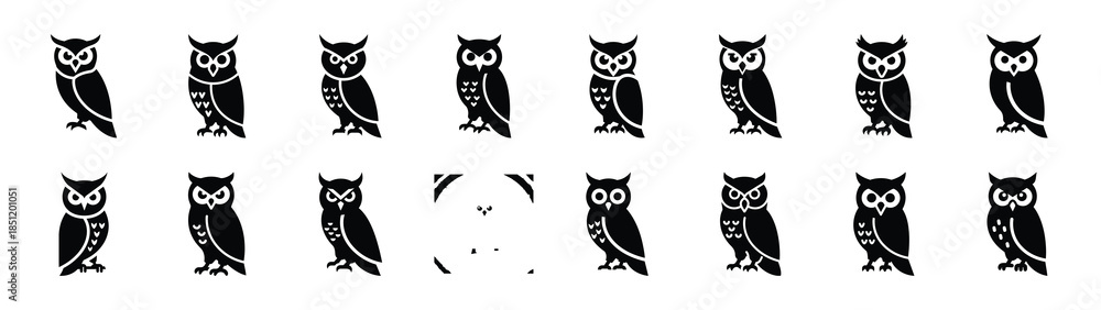Fototapeta premium owl icons collection. Animal icon set. Isolated on White background