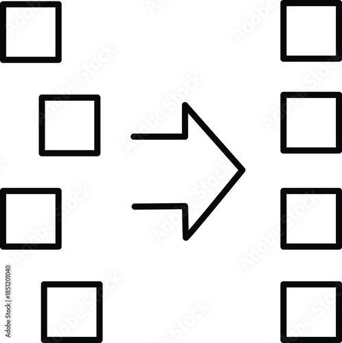 Arrow pointing to squares Vector