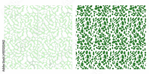Abstract green patterns a comparison of two differing densities and shades
