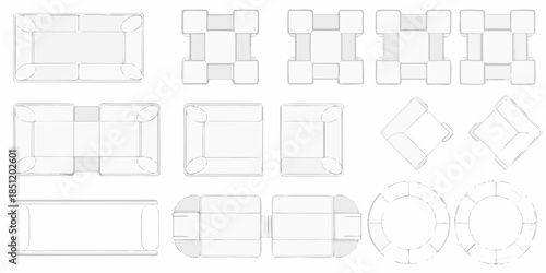 A collection of unfolded cardboard box templates in various shapes and sizes