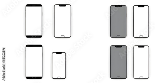 smartphone phone mockup with white blank screen vector image, smartphone screen mockup vector, mobile phone illustration mockup, phone blank display template, white screen smartphone illustration, mod