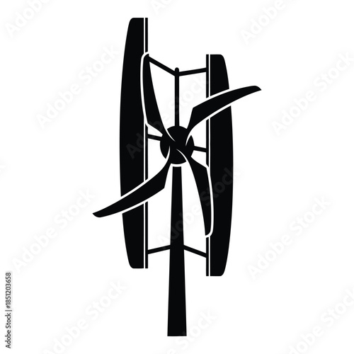 Wind turbine icon isolated on white background, Vector