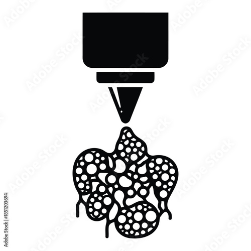 3d printer creating lattice structure isolated on white background, Vector