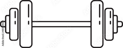 Barbell Gym Weight Silhouette Icon Line Art Vector Fitness Workout Training Strength Sports Health Lifestyle Logo Symbol Sign Exercise Illustration