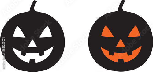 Halloween Pumpkin Face Silhouette Icon Vector Evil Jack O Lantern Spooky Horror Orange Gourd Autumn Celebration Logo Symbol Sign Creepy Night Illustration
