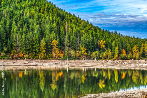 Colorful Rattlesnake Ledge Lake Reflection North Bend Washington