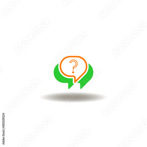 Vector illustration of speech bubbles and question mark. Symbol of any questions.