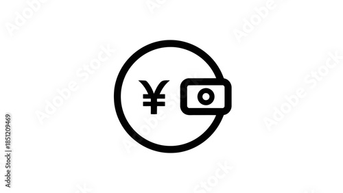 Japanese yen currency symbol inside a wallet icon, representing financial services